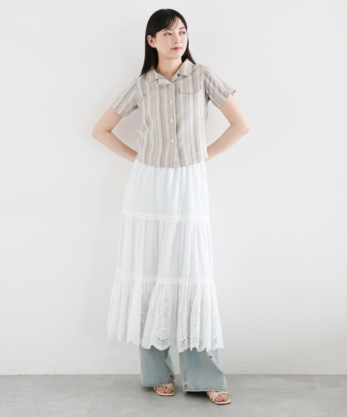 RAGEBLUE（レイジブルー）の「〈セットアップ対応〉アソートコンパクトスリムシャツ（シャツ/ブラウス・レディース・ブラック/ベージュ・FREE）」の3枚目の写真