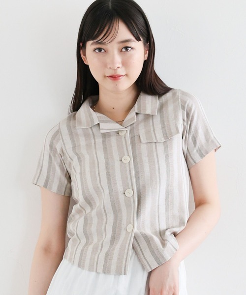 RAGEBLUE（レイジブルー）の「〈セットアップ対応〉アソートコンパクトスリムシャツ（シャツ/ブラウス・レディース・ブラック/ベージュ・FREE）」の6枚目の写真