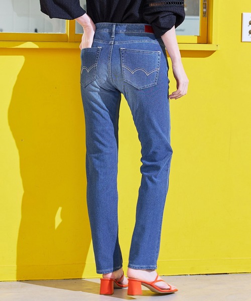 EDWIN(エドウィン)の「EDWIN LADIES ジャージーズ COOL スリムストレートデニムパンツ【涼】【速乾/ドライタッチ/蒸れにくい/軽量/夏用】(デニムパンツ・レディース・ライトインディゴブルー/ダークインディゴブルー・MEDIUM/X-SMALL/SMALL/LARGE)」の18枚目の写真