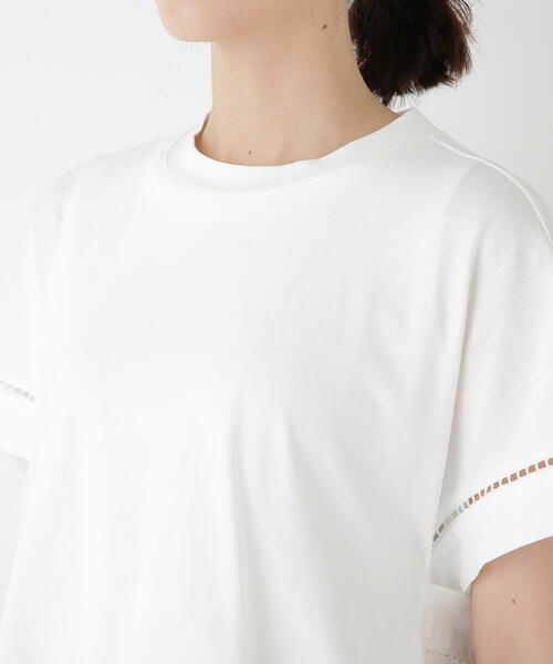 human woman 布帛ドッキング半袖プルオーバー 2025SS 布帛ドッキング半袖プルオーバー | human woman（ヒューマン