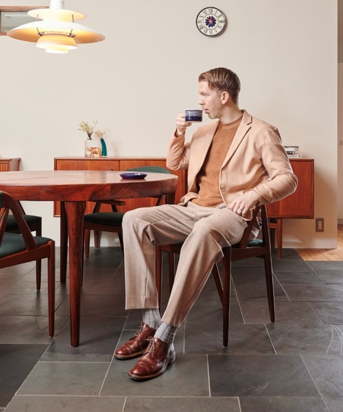 FLISTFIA（フリストフィア）の「FLISTFIA/フリストフィア Relaxed Cardigan カーディガン（カーディガン/ボレロ・メンズ・グリーン/ベージュ・2）」の2枚目の写真