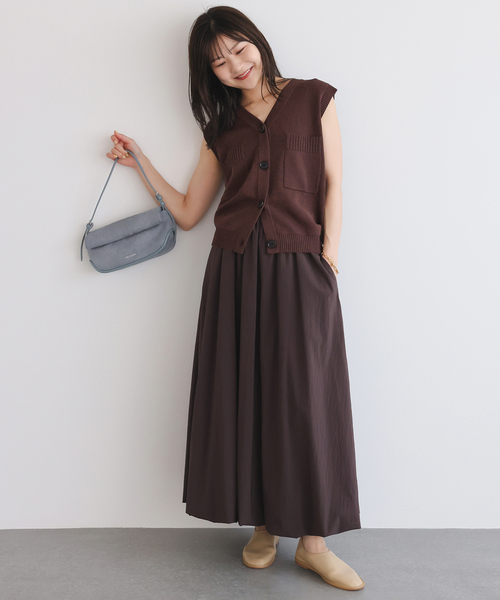 スローブイエナ　ダブルフェイクバックオープンベスト SLOBE IENA｜《追加予約》ダブルフェイスニットベスト | Rakuten