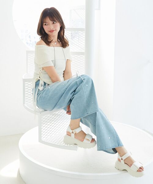 MAJESTIC LEGON(マジェスティックレゴン)の「トキメキデニム(デニムパンツ・レディース・サックスブルー/ピンク・SMALL/MEDIUM/LARGE)」の7枚目の写真
