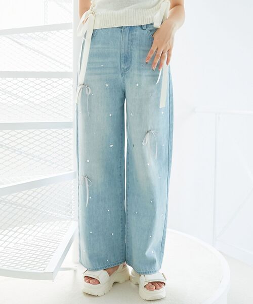 MAJESTIC LEGON(マジェスティックレゴン)の「トキメキデニム(デニムパンツ・レディース・サックスブルー/ピンク・SMALL/MEDIUM/LARGE)」の11枚目の写真