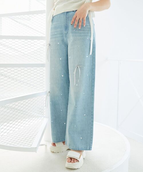 MAJESTIC LEGON(マジェスティックレゴン)の「トキメキデニム(デニムパンツ・レディース・サックスブルー/ピンク・SMALL/MEDIUM/LARGE)」の12枚目の写真