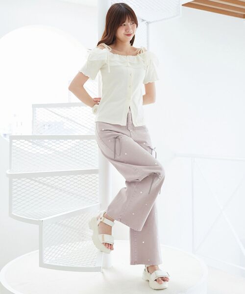 MAJESTIC LEGON(マジェスティックレゴン)の「トキメキデニム(デニムパンツ・レディース・サックスブルー/ピンク・SMALL/MEDIUM/LARGE)」の19枚目の写真