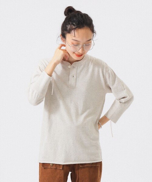 Healthknit（ヘルスニット）の「【別注】Healthknit / BB ヘンリーネック Tシャツ ７分袖（Tシャツ/カットソー・レディース・ナチュラル/ブラック系その他4・ONE SIZE）」の21枚目の写真