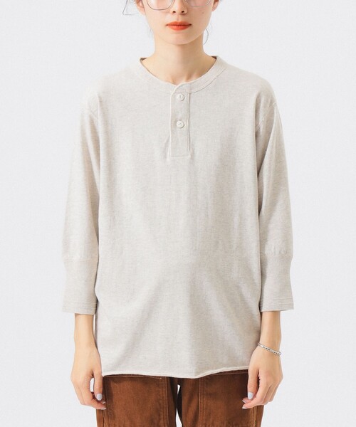 Healthknit（ヘルスニット）の「【別注】Healthknit / BB ヘンリーネック Tシャツ ７分袖（Tシャツ/カットソー・レディース・ナチュラル/ブラック系その他4・ONE SIZE）」の22枚目の写真
