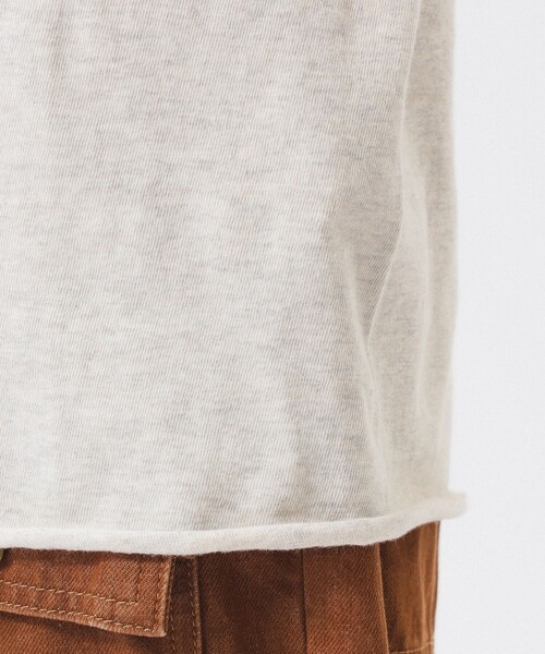 Healthknit（ヘルスニット）の「【別注】Healthknit / BB ヘンリーネック Tシャツ ７分袖（Tシャツ/カットソー・レディース・ナチュラル/ブラック系その他4・ONE SIZE）」の5枚目の写真