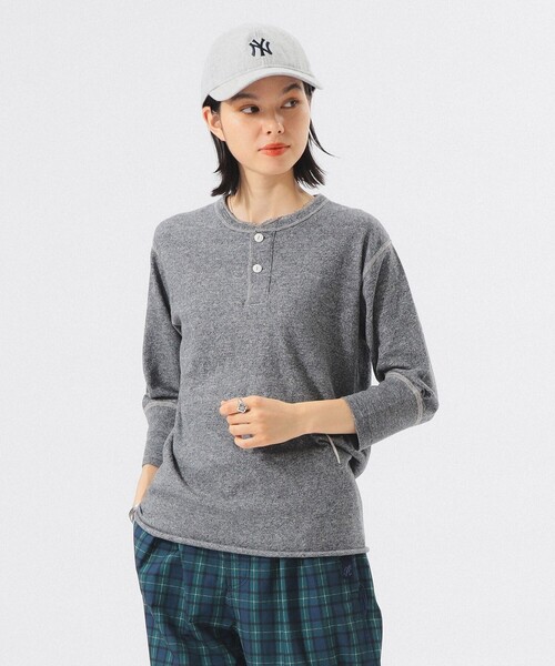 Healthknit（ヘルスニット）の「【別注】Healthknit / BB ヘンリーネック Tシャツ ７分袖（Tシャツ/カットソー・レディース・ナチュラル/ブラック系その他4・ONE SIZE）」の9枚目の写真