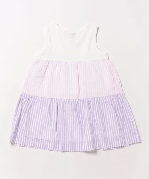 HAKKA BABY（ハッカベビー）の「[ベビー]ストライプ切替ノースリーブワンピース（ワンピース・キッズ・イエロー/ピンク・90cm）」の3枚目の写真