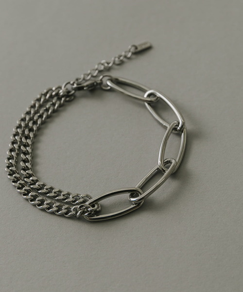 SMELLY（スメリー）の「ステンレスオーバルチェーンコンビブレスレット（ブレスレット・メンズ・シルバー・-）」の5枚目の写真