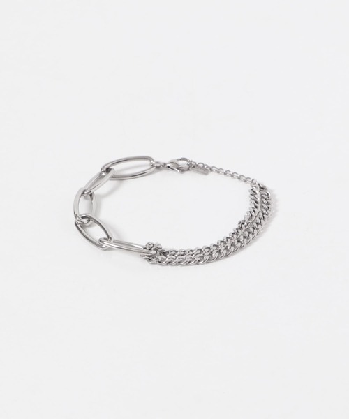 SMELLY（スメリー）の「ステンレスオーバルチェーンコンビブレスレット（ブレスレット・メンズ・シルバー・-）」の3枚目の写真