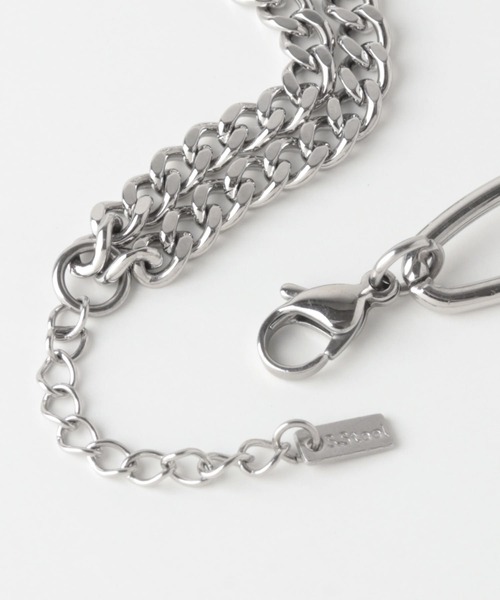SMELLY（スメリー）の「ステンレスオーバルチェーンコンビブレスレット（ブレスレット・メンズ・シルバー・-）」の4枚目の写真