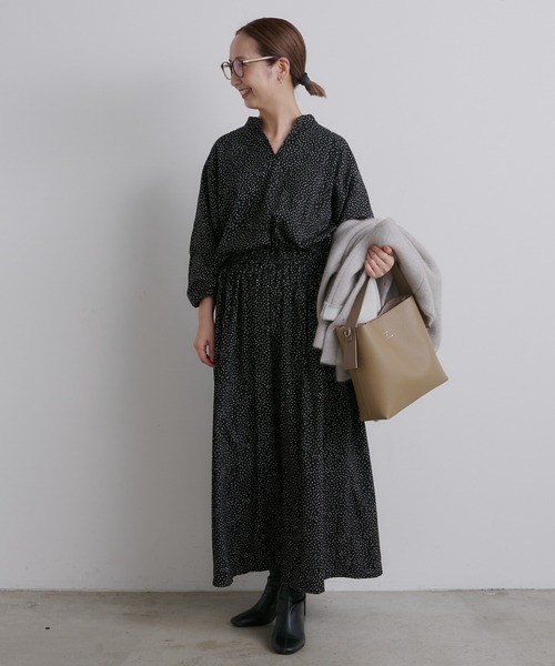 PUAL CE CIN（ピュアルセシン）の「【WEB限定・Du noir】ドット柄ウエストドロストワンピース（ワンピース・レディース・ドット・FREE）」の8枚目の写真