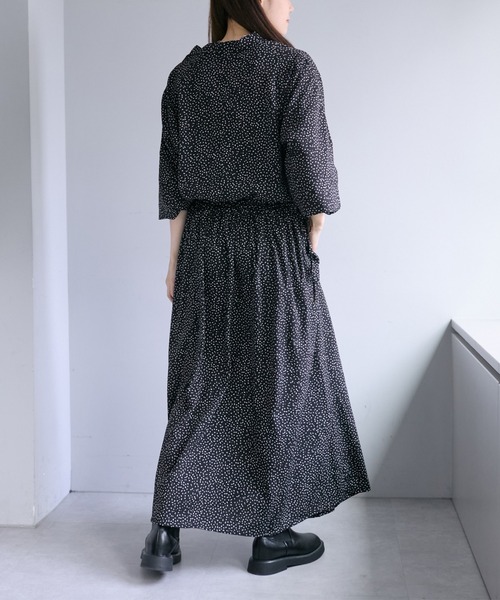 PUAL CE CIN（ピュアルセシン）の「【WEB限定・Du noir】ドット柄ウエストドロストワンピース（ワンピース・レディース・ドット・FREE）」の3枚目の写真