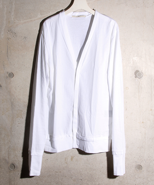 N4(エヌフォー)の「N4 エヌフォー / FLY FLONT CARDIGAN フライフロントカーディガン / N11323SC03(カーディガン/ボレロ・メンズ・ブラック/ホワイト/ブラウン・1/2)」の2枚目の写真