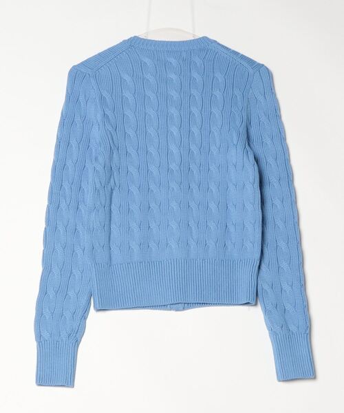 ケーブルニット コットン クルーネック カーディガン（カーディガン