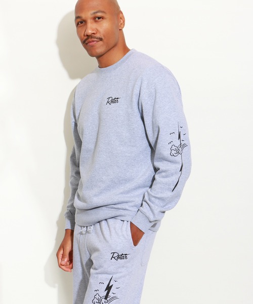 ROTAR(ローター)の「RT Ligtning SWEAT(スウェット・メンズ・サンドベージュ/ホワイト/ブラック/ミックスグレー・X-LARGE/LARGE/MEDIUM/SMALL)」の8枚目の写真