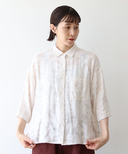 yuni（ユニ ）の「○シアーカットジャカード シャツ（シャツ/ブラウス