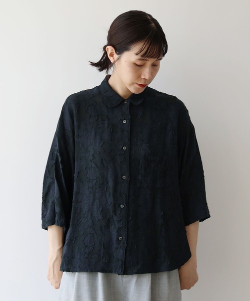 yuni（ユニ ）の「○シアーカットジャカード シャツ（シャツ/ブラウス