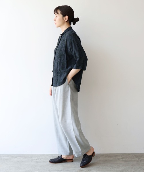 yuni（ユニ ）の「○シアーカットジャカード シャツ（シャツ/ブラウス
