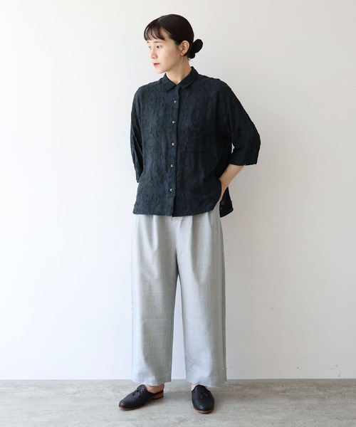 yuni（ユニ ）の「○シアーカットジャカード シャツ（シャツ/ブラウス
