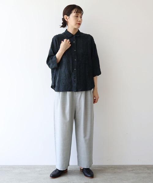 yuni（ユニ ）の「○シアーカットジャカード シャツ（シャツ/ブラウス