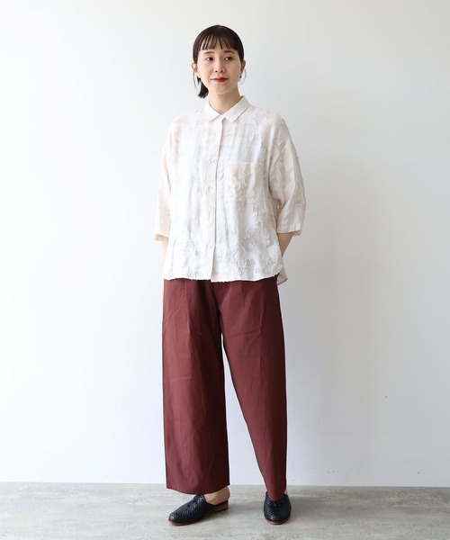 yuni（ユニ ）の「○シアーカットジャカード シャツ（シャツ/ブラウス