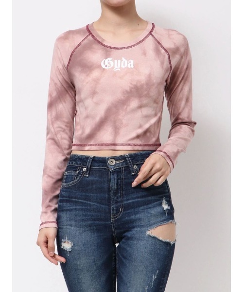 GYDA(ジェイダ)の「GYDA processing like shortトップス(Tシャツ/カットソー・レディース・ブラウン/レッド/ブラック・FREE)」の3枚目の写真