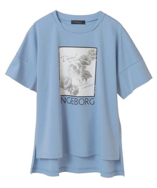 INGEBORG（インゲボルグ）の「カメリアスクエアpt.カットソー（Tシャツ/カットソー・レディース・ブラック/サックスブルー/ピンク/グレイッシュベージュ/チャコールグレー/ホワイト・MEDIUM）」の6枚目の写真