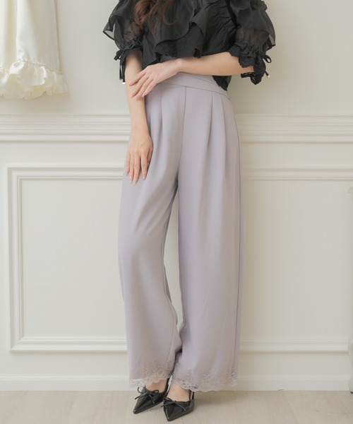 couture BY ROJITA(クチュールバイロジータ)の「ウエストデザインワイドパンツ(その他パンツ・レディース・ホワイト/ブラック/パープル・FREE)」の1枚目の写真