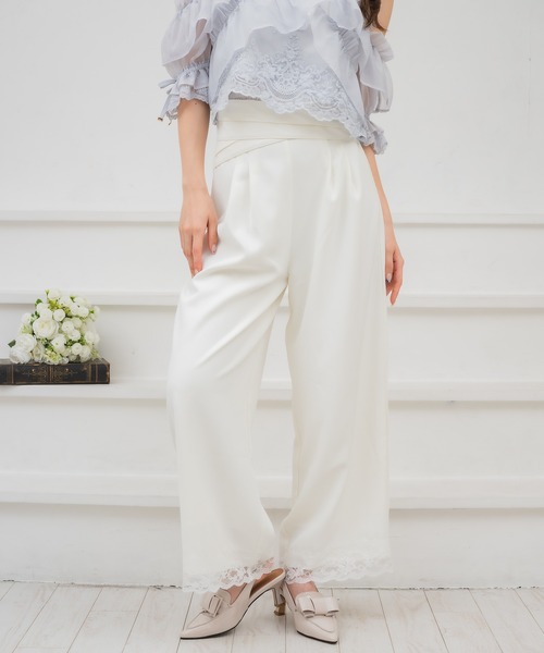 couture BY ROJITA(クチュールバイロジータ)の「ウエストデザインワイドパンツ(その他パンツ・レディース・ホワイト/ブラック/パープル・FREE)」の2枚目の写真