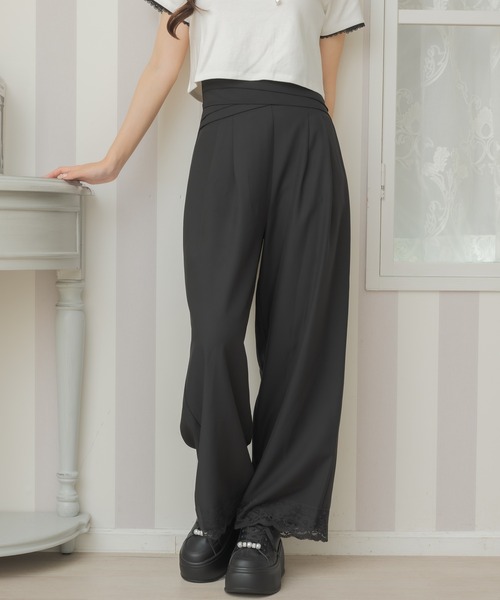 couture BY ROJITA(クチュールバイロジータ)の「ウエストデザインワイドパンツ(その他パンツ・レディース・ホワイト/ブラック/パープル・FREE)」の3枚目の写真