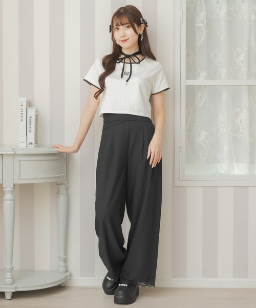 couture BY ROJITA(クチュールバイロジータ)の「ウエストデザインワイドパンツ(その他パンツ・レディース・ホワイト/ブラック/パープル・FREE)」の16枚目の写真