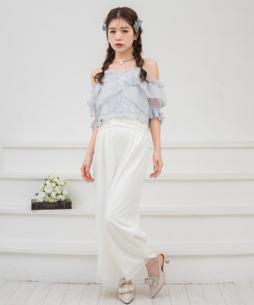 couture BY ROJITA(クチュールバイロジータ)の「ウエストデザインワイドパンツ(その他パンツ・レディース・ホワイト/ブラック/パープル・FREE)」の20枚目の写真