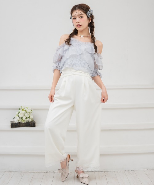 couture BY ROJITA(クチュールバイロジータ)の「ウエストデザインワイドパンツ(その他パンツ・レディース・ホワイト/ブラック/パープル・FREE)」の19枚目の写真