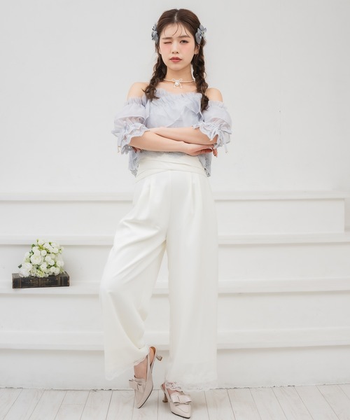 couture BY ROJITA(クチュールバイロジータ)の「ウエストデザインワイドパンツ(その他パンツ・レディース・ホワイト/ブラック/パープル・FREE)」の18枚目の写真
