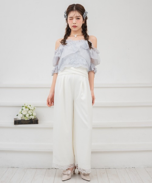 couture BY ROJITA(クチュールバイロジータ)の「ウエストデザインワイドパンツ(その他パンツ・レディース・ホワイト/ブラック/パープル・FREE)」の17枚目の写真