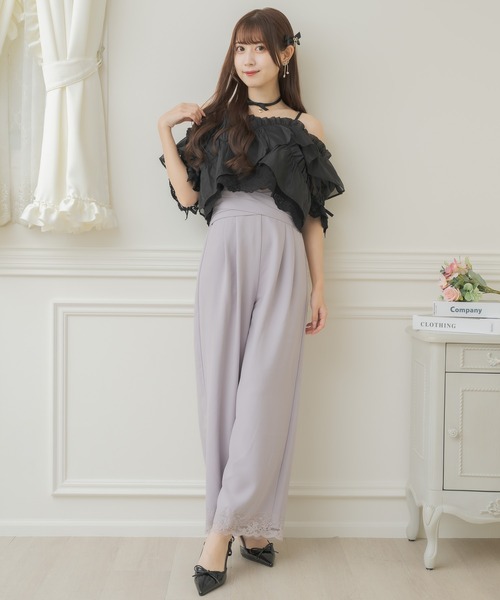 couture BY ROJITA(クチュールバイロジータ)の「ウエストデザインワイドパンツ(その他パンツ・レディース・ホワイト/ブラック/パープル・FREE)」の11枚目の写真