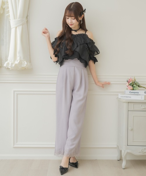 couture BY ROJITA(クチュールバイロジータ)の「ウエストデザインワイドパンツ(その他パンツ・レディース・ホワイト/ブラック/パープル・FREE)」の10枚目の写真
