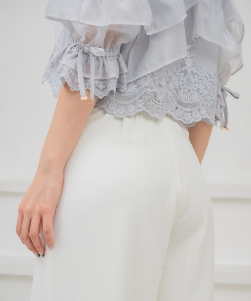 couture BY ROJITA(クチュールバイロジータ)の「ウエストデザインワイドパンツ(その他パンツ・レディース・ホワイト/ブラック/パープル・FREE)」の22枚目の写真