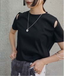 Ameri VINTAGE シアーチュールトップス付きブラックドレス (M