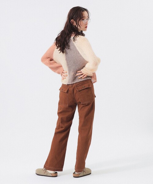 BEAMS BOY（ビームスボーイ）の「デニム ブッシュ パンツ（デニムパンツ・レディース・インディゴブルー/ブラウン・2/1/0）」の6枚目の写真