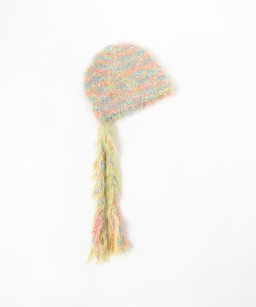 Ray BEAMS(レイビームス)の「ボンネット ミックス フード(ニットキャップ/ビーニー・レディース・イエロー/グレー・ONE SIZE)」の10枚目の写真