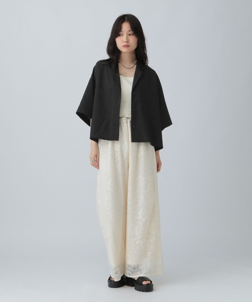 LEPSIM(レプシィム)の「オープンカラーショートシャツ2 573137(シャツ/ブラウス・レディース・カーキ/ブラック/ベージュ・FREE)」の19枚目の写真