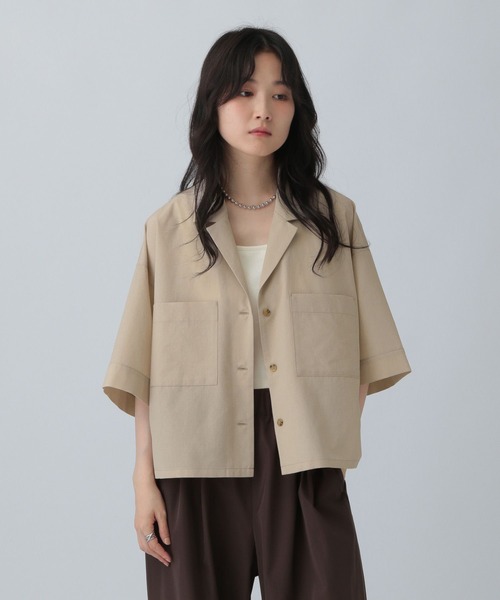 LEPSIM(レプシィム)の「オープンカラーショートシャツ2 573137(シャツ/ブラウス・レディース・カーキ/ブラック/ベージュ・FREE)」の21枚目の写真