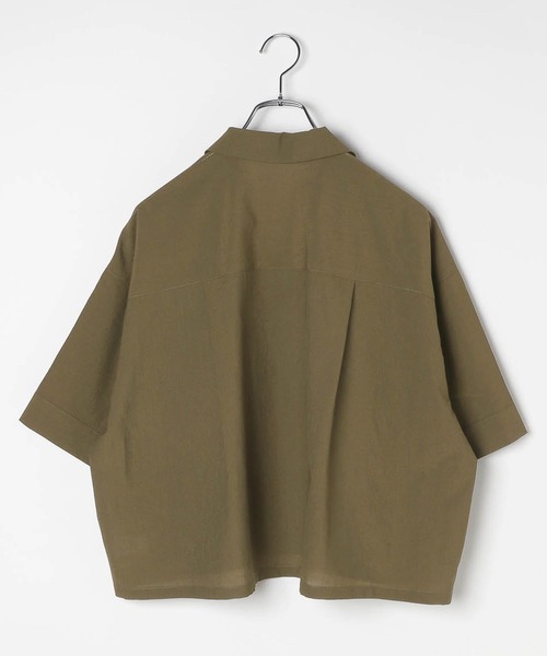 LEPSIM(レプシィム)の「オープンカラーショートシャツ2 573137(シャツ/ブラウス・レディース・カーキ/ブラック/ベージュ・FREE)」の10枚目の写真