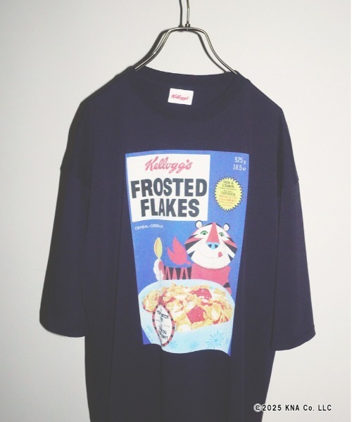 Right-on（ライトオン）の「【店頭で人気】【Ｋｅｌｌｌｏｇｇ’ｓ】プリントＴシャツ（Tシャツ/カットソー・メンズ・キナリ/ダークグレー/ネイビー・L/XL/M）」の2枚目の写真