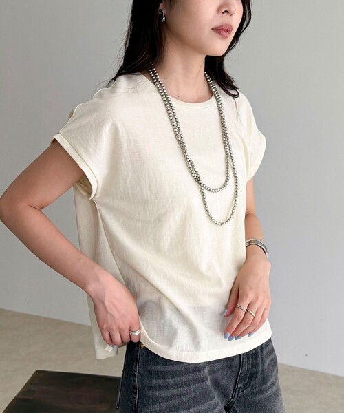 tシャツ 「セットアップ対応」タンブラー鹿の子フレンチTシャツ レディース セットアップ対応》タンブラー鹿の子フレンチTシャツ｜フレディ